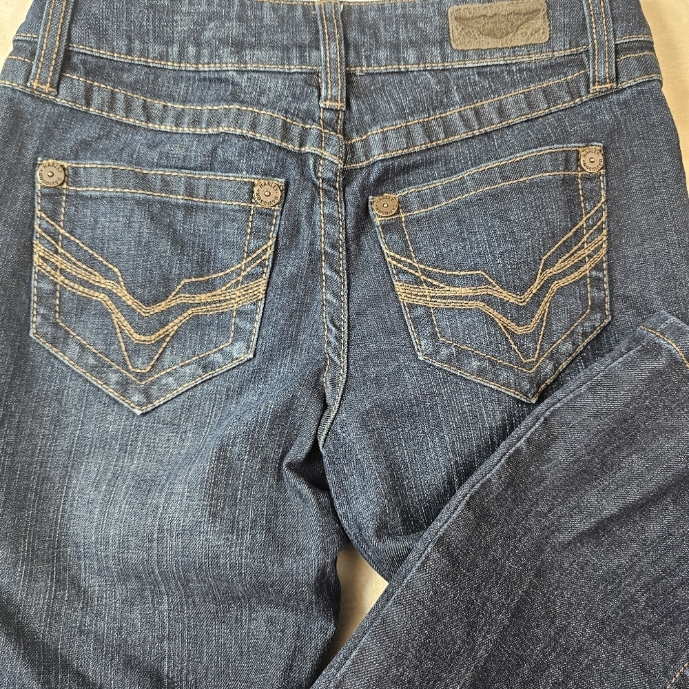 Harley-Davidson Bootcut Jeans Women’s 2 Dark Wash Denim Motorcycle Rider Biker - Picture 13 of 15